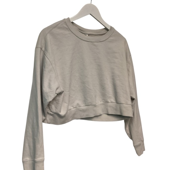 “Angels Welcome Market” Soft Sustainable Cotton Cropped Sweatshirt - Picture 2 of 5